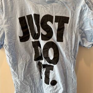Nike Light Blue Crewneck Tee with Just Do It Logo